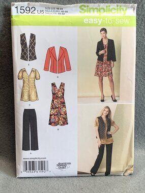 Simplicity Misses Dress Skirt Jacket Vest Pant Sewing Pattern Size 16 18 20 22 2